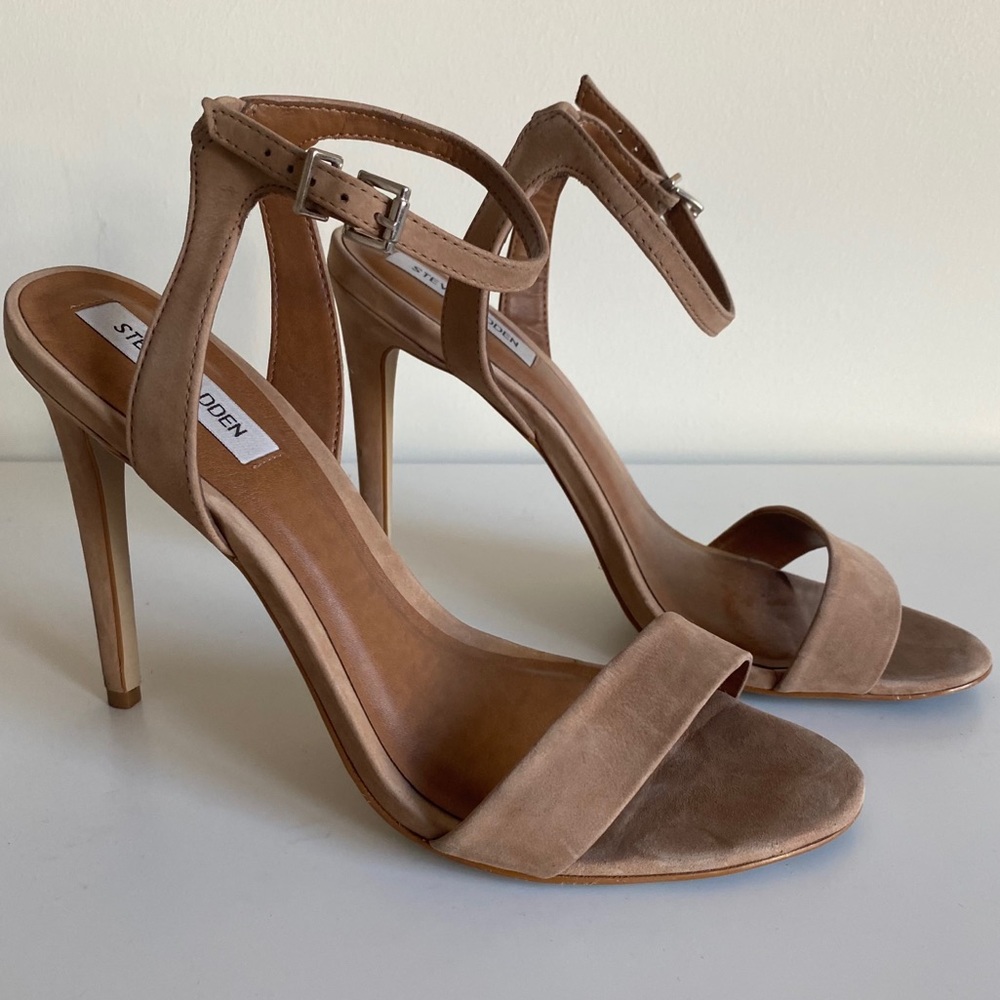 Steve Madden Suede High Heel Sandal Tan/Nude